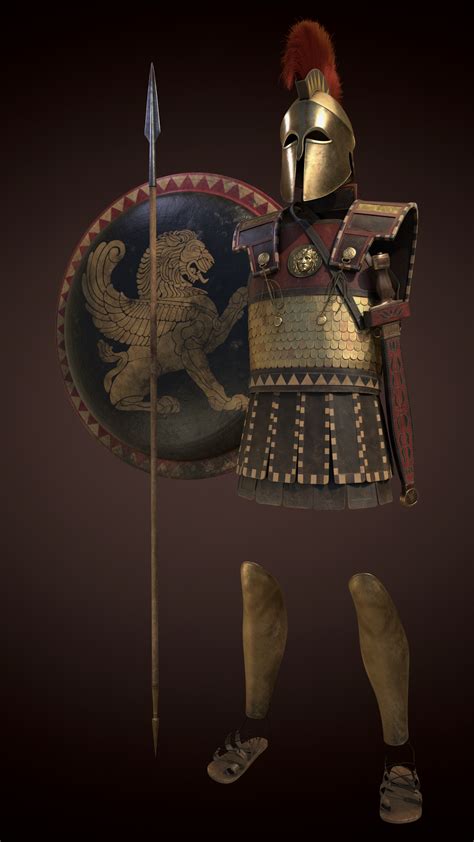 Hoplite armor - The original hoplite armor was usually metal and belonged to the “breastplate” type. The thickness of such a metallic armor was less than half a centimeter, offering sufficient protection of the soldier torso, but left his underbelly exposed. Later on the “linothorax” or composite armor and the muscular metal armor appeared. 